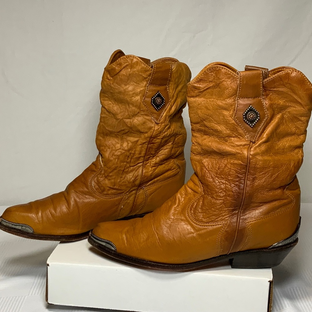 Zodiac Western Leather Pointed Booties - Size 8